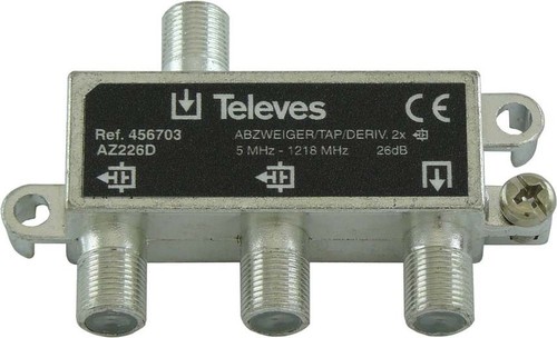 Televes Abzweiger 2-fach 26dB, 5-1218MHz AZ226D