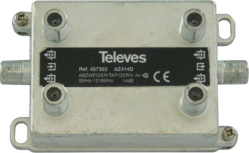Televes Abzweiger 4-fach 14dB, 5-1218MHz AZ414D