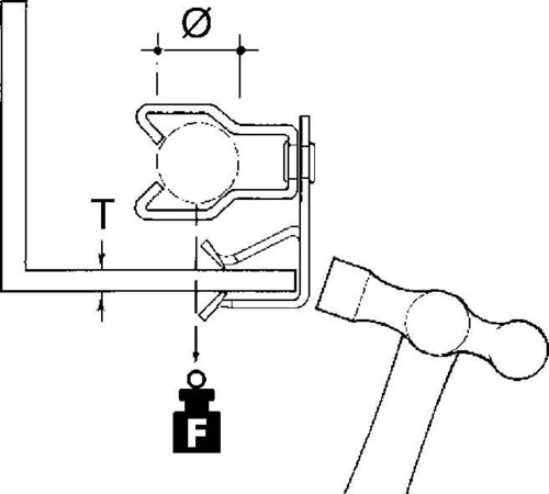 Niedax Flanschkralle mit Rohrclip AH1420-JM2933R