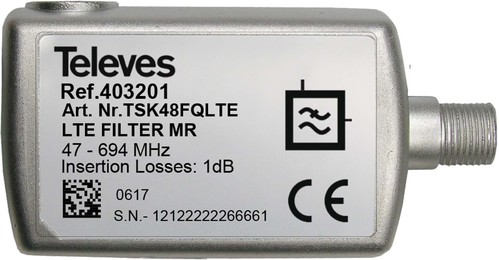 Televes LTE-Filter bis K48, 47-694MHz TSK48FQLTE