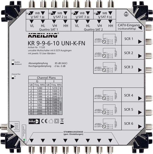 Kreiling Tech. Unicable Multischalter 9 Ausg.6 Eing. KR 9-9-6-10 UNI-K-FN