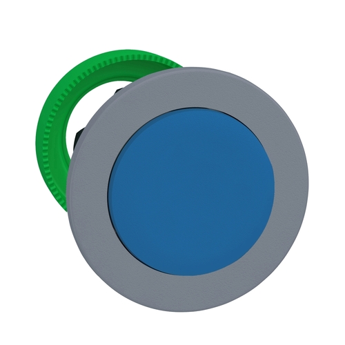Schneider Electric Drucktaster, Front blau, 30mm, in grau ZB5FH6C0
