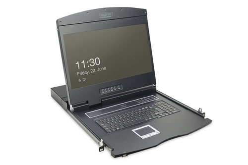 DIGITUS Modulare Konsole m.19" TFT 48,3cm, 8-Port KVM DS-72211-2GE