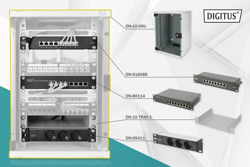DIGITUS Wandschrank-Set incl. Panel+Switch DN-10-SET-2