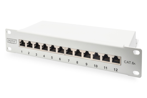 DIGITUS Patchpanel 10 Zoll 12x Cat6A DN-91612S-EA-G