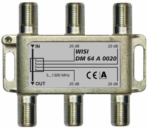 Wisi Abzweiger 4-fach 5-1300Mhz 20dB Kl.A DM 64 A 0020