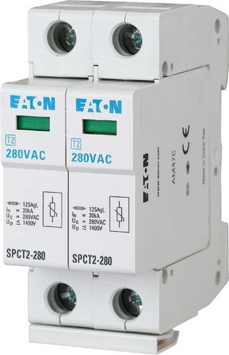 Eaton Überspannungsableiter steckbar, 2p, 280VAC SPCT2-280/2