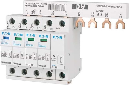 Eaton Überspannungsableiter steckbar, 3p+N/BB SPCT2-280-3+NPE/BB