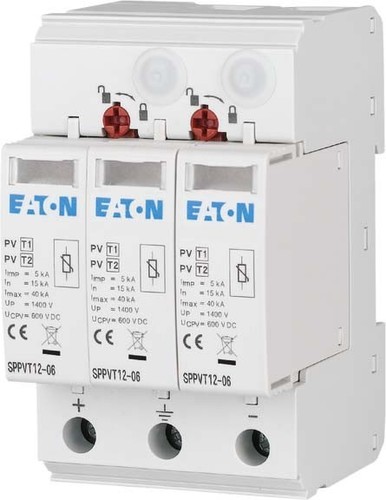Eaton Überspannungsableiter steckbar, 600VDC SPPVT12-06-2+PE