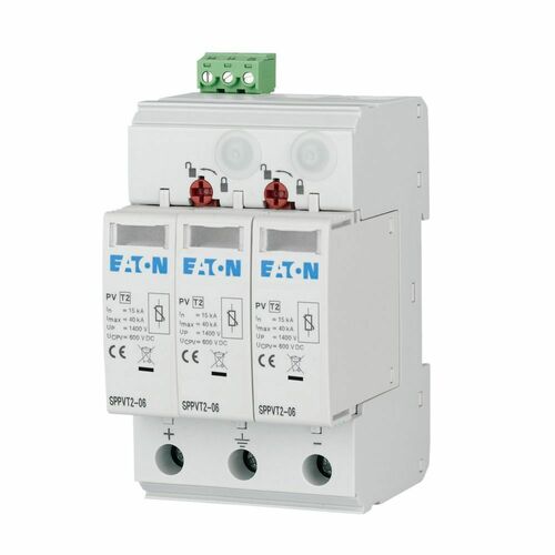 Eaton Überspannungsableiter steckbar, 600V DC SPPVT2-06-2+PE-AX Eaton Überspannungsableiter steckbar, 600V DC SPPVT2-06-2+PE-AX