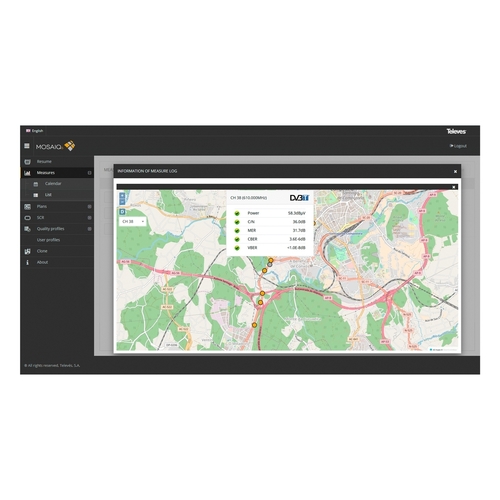 Televes MOSAIQ6-GPS Drive Test Option M6-UP-GPS Televes MOSAIQ6-GPS Drive Test Option M6-UP-GPS
