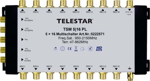 Telestar Multischalter m.Netzteil,16 Teiln. TSM5/16