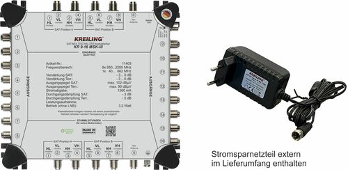 Kreiling Tech. Multischalter kaskadierbar 8+1Eing,16TN,NT ext KR 9-16 MSK-III