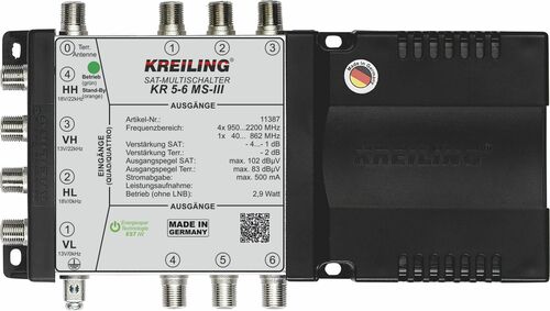 Kreiling Tech. Multischalter Stand alone 4+1 Ein.,6 TN,mit NT KR 5-6 MS-III