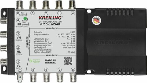 Kreiling Tech. Multischalter Stand alone 4+1 Ein.,8 TN,mit NT KR 5-8 MS-III