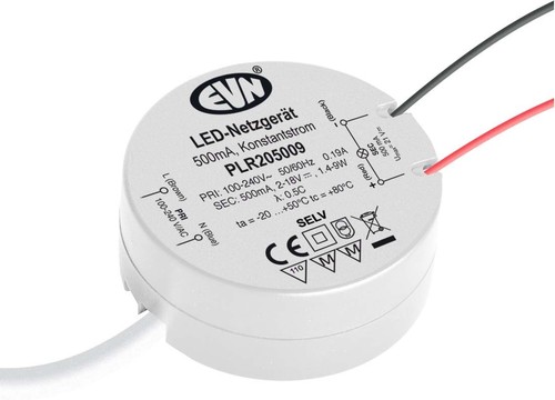EVN Lichttechnik LED-Netzgerät 500mA 1-9W P20 PLR205009