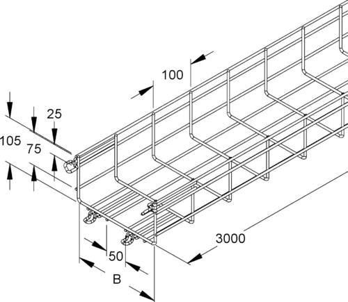 Niedax Gitterrinne 105x100x3000mm, CITO MTC 105.100 E4