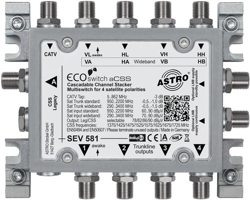 Astro Strobel Einkabelumsetzer für 1 (2)Sat,1Ausg. SEV 581