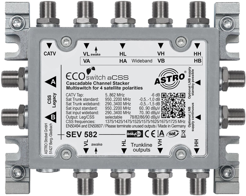 Astro Strobel Einkabelumsetzer für 1 (2)Sat,2Ausg. SEV 582