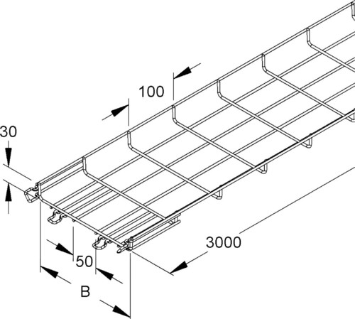 Niedax Gitterrinne 30x100x3000mm, CITO MTC 30.100 E4