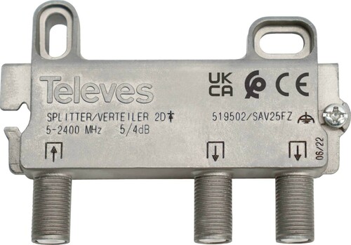 Televes Verteiler 2-fach 5-2400Mhz 5dB SAV25FZ