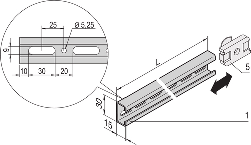 Schroff C-Profil 22114455 (VE4)