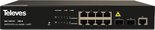 Televes Ethernet Switch L2+ 8xGbE+2xSFP SWI8 Televes Ethernet Switch L2+ 8xGbE+2xSFP SWI8