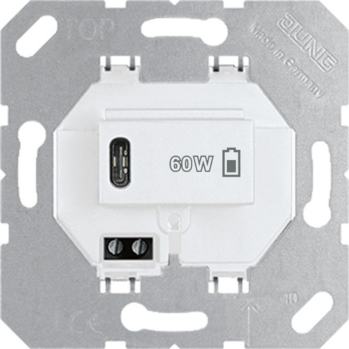 Jung USB-Ladegerät PD 1xTyp C, alpinweiß USB PD60 C WW Jung USB-Ladegerät PD 1xTyp C, alpinweiß USB PD60 C WW