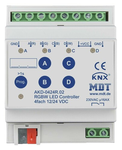 MDT technologies LED Controller 4-Kanal 4/8A, RGBW, 4TE, REG AKD-0424R.02