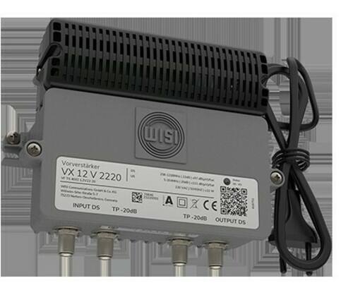 Wisi Hausanschlussverstärker 22 dB, ortsgespeist VX 12 V 2220