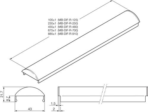 Di-soric Diffusorscheibe 885mm, 43mm MB-DIF-R-910