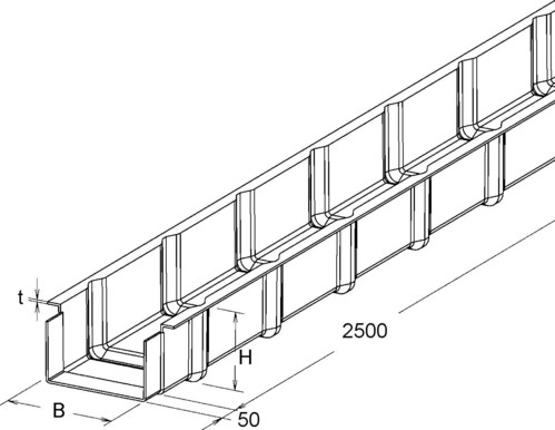Niedax GFK-Kabelrinne BK 140.200 (2,5m) Niedax GFK-Kabelrinne BK 140.200 (2,5m)