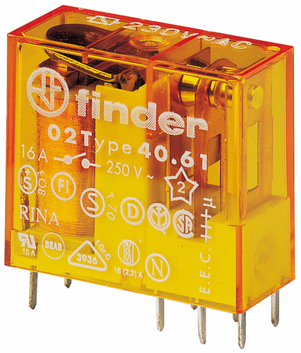 Finder Relais mit Steck- und Printanschlüssen 1 40.61.8.120.4000