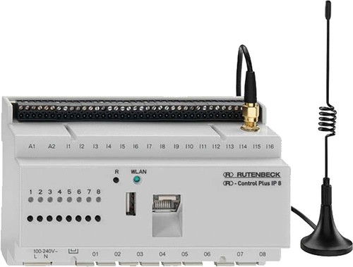 Rutenbeck IP-Schaltaktor 100Mbit/s lichtgrau Control Plus IP 8