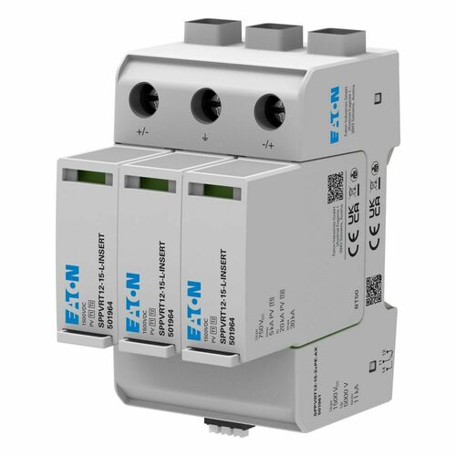 Eaton PV-Überspannungsschutz 1500V,Klasse1und2 SPPVRT12-15-2+PE-AX