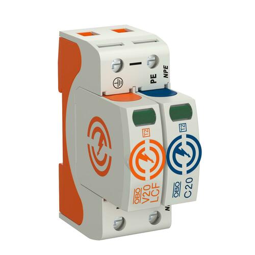 OBO Bettermann Vertr SurgeController V20 1-polig + NPE 280V V20-LCF-1+1-280