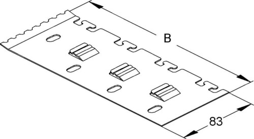 Niedax Trennstegbefestig.-platte B=199,Stahl S LZTP 200