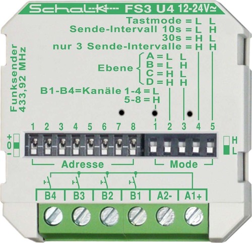 Schalk Funk-Sender 4-Kanal FS3 U4 (12-24V UC)