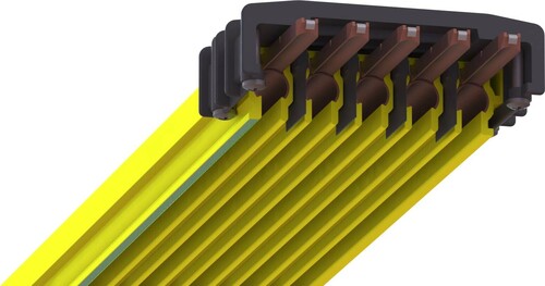 Conductix-Wampfler Kupferschiene 60A,4mm lang mit PE 083115-4x5x12 Conductix-Wampfler Kupferschiene 60A,4mm lang mit PE 083115-4x5x12