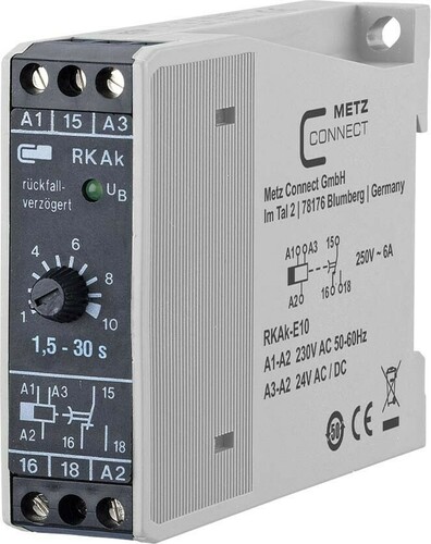 Metz Connect Zeitrelais 230VAC/24VUC RKAk-E10 1,5-30S