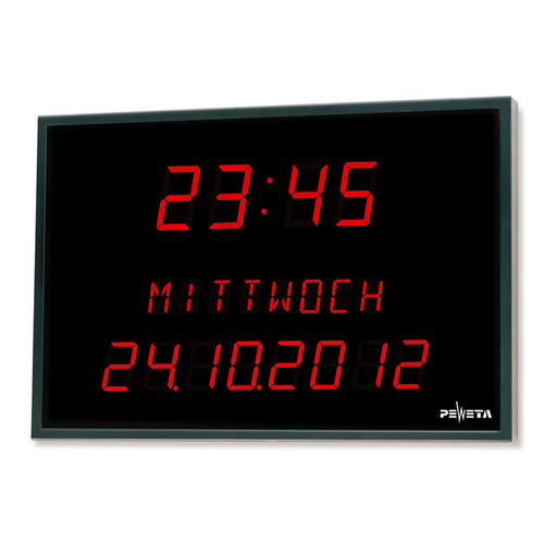 Peweta LED-Digitaluhr 3-zeil,Uhrz/WT/Dat 83.516.551