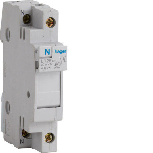 Hager Coupe-Circuit 1P+N 20A dom. 1M L12601