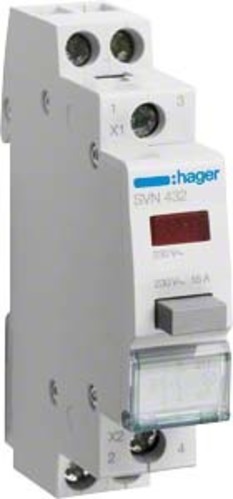 Hager Taster 2S rot,230VAC SVN432