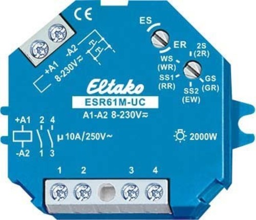 Eltako Multi.-Stromstoßschalter 1+1S. pot.frei 10A ESR61M-UC