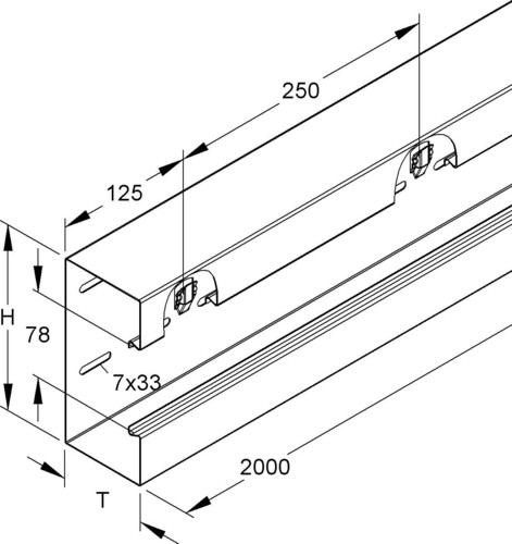 Niedax Gerätekanal-Unterteil GKU 220-78T80 R