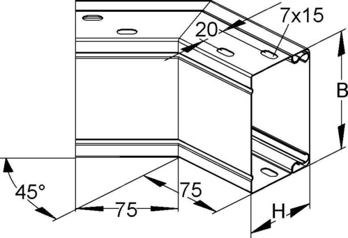 Niedax Außeneck, 45 Grad LEAB 60.100 Niedax Außeneck, 45 Grad LEAB 60.100