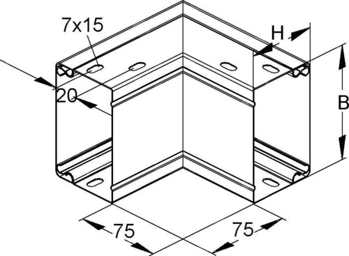 Niedax Außeneck, 90 Grad LEAC 60.100
