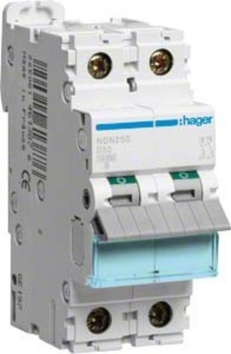 Hager Leitungsschutzschalter 2pol.,D-50A,10kA,2M NDN250