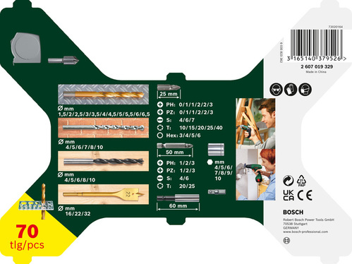 Bosch Power Tools X-Line TiN-beschichtetes Set, 70-tlg. 2607019329 Bosch Power Tools X-Line TiN-beschichtetes Set, 70-tlg. 2607019329