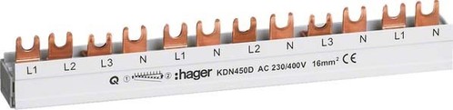 Hager Phasenschiene 3P,+N 80A 16qmm 12M KDN450D